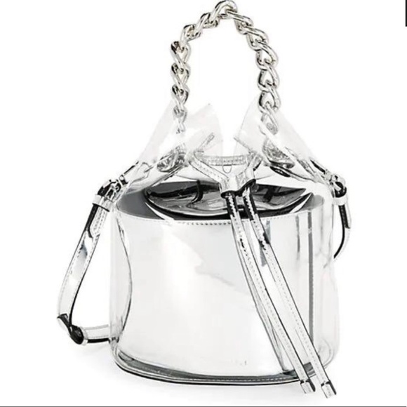 Kendall & Kylie Metallic Drawstring Crossbody Bag In Clear - Picture 16 of 16